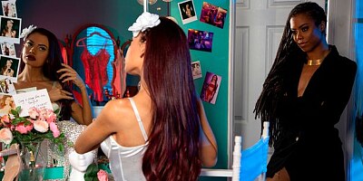 Two beautiful hotties Kira Noir and Sabina Rouge are eating pussies