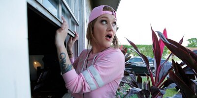 Busty beauty Aria Kai screwed in the doggy style pose in the bed