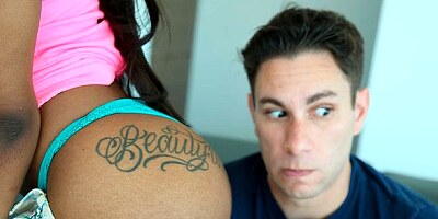 Bitchy ebony with big boobs Sarah Banks likes hardcore IR sex