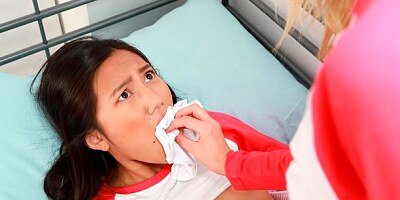 Interracial lesbian games between Rebecca Volpetti and May Thai