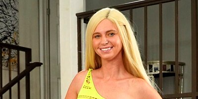 Beautiful blonde teen Atrid Star gives a passionate deepthroat