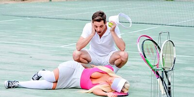 Passionate oiled blonde Brandi Bae gets her ass fucked by a big wiener