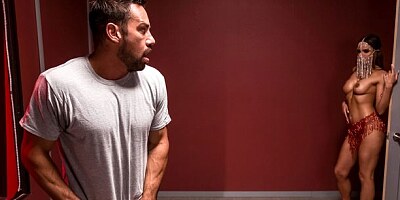 Awesome model with huge tits Desiree Dulce likes his huge boner