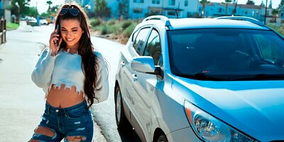 Lusty small-tit hottie Gina Valentina knows how to please him