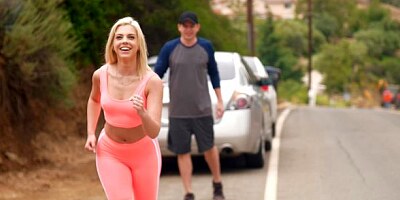 Beautiful innocent blonde Allie Nicole rides on a big dick