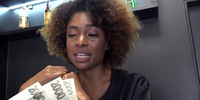 Beautiful ebony Luna Corazon is enjoying his long boner so much