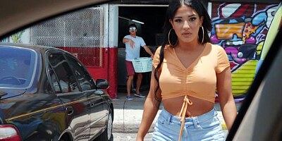 Dirty sex on the backseat with a big-boobed girlfriend Kosame Dash