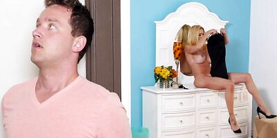 Lovely MILF with massive melons Briana Banks fucked in the cowgirl pose