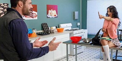 Astonishing brunette Sofi Ryan impaled hard by a long sausage