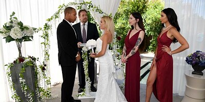 Gorgeous brunette Ariana Marie pleases her husband's black friend