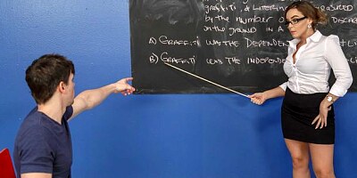 Big-boobed amateur hottie Natasha Nice is getting dominated in the classroom