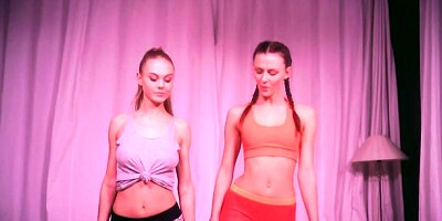 Two flexible girlfriends Nancy A and Kira are enjoying lesbian sex