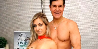 Beautiful amateur blonde Mia Linz is getting penetrated in the cowgirl pose