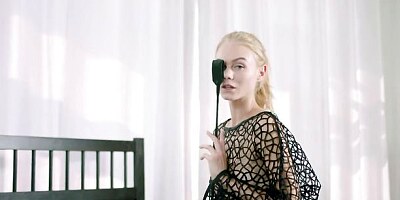 An innocent blonde hottie Nancy A rides a hard cock in the cowgirl pose