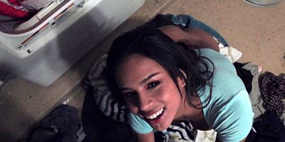 Busty brunette with round ass Autumn Falls nailed in the laundry