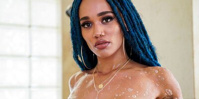 Awesome ebony with huge jugs Julie Kay rides a huge boner