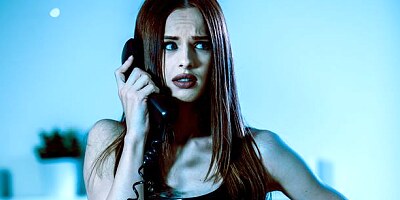 Great-looking slender teen Gia Paige jumps on a massive boner