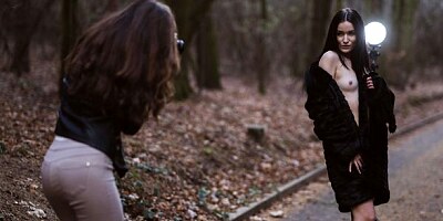 Elegant lesbian sex in the bedroom with a sexy model Elouisa