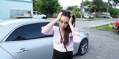 Gorgeous secretary Alexandra fucks with a horny factory worker