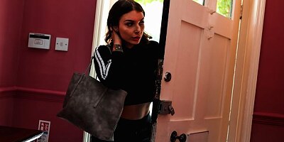 Pretty playful brunette with big boobs Ivy Lebelle rides a huge boner