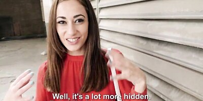 Seduced small-tit chick Lucia Nieto fucked in the doggy style pose