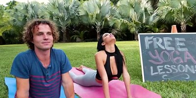 Sex-loving MILF with big boobs Victoria June enjoys outdoor sex