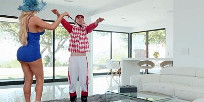 Spicy busty MILF Nicolette Shea takes a big boner in the mouth