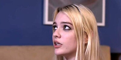 Slutty babe Kenna James gives a good blowjob in the close-up