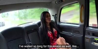 Sexy tattooed mademoiselle Alice Judge fucked by a fake driver