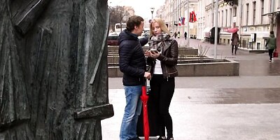 Adorable blonde with an innocent face Kiara Night is fucking for money