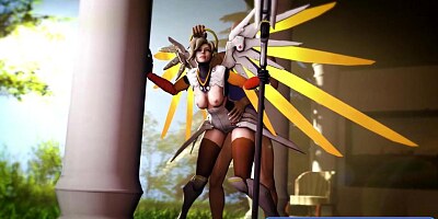 Cartoon Hot Mercy is Used as a Sex Slave