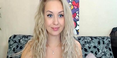 Blonde Babe Reaching Pretty Pink Labia