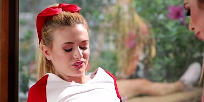 Hot petite cheerleader enjoys sweet lesbians services