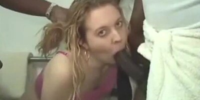 Young slut craves for black cum and creampie