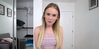 Teen Peels Off Her Clothes and Sucks Her Stepbros Cock