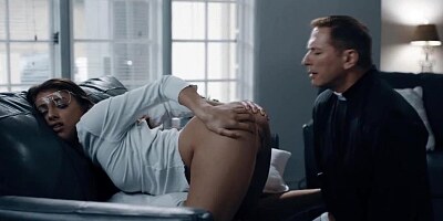 Fr John Strong futherly checks on teen Gias asshole