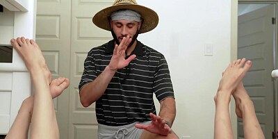 Petite teens on Summer camp fuck uncle in a threesome