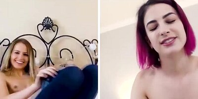 Scarlett starts the video call and starts talking dirty