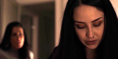 Pale brunette stepdaughter Jade Baker takes turn lickin