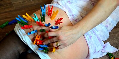 Slutty ass gets Nettles and Clothespins
