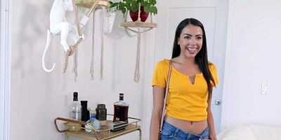 Tanned teen Rachel Rivers moans whille riding huge cock