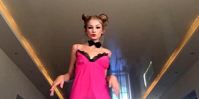 Slim cute girl tries to fist her pussy