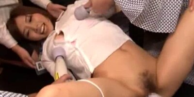 Asian babe loses panties and gets toyed