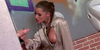 Euro slut gets fake cum bukakke