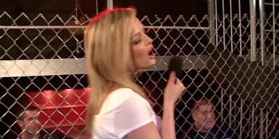 Gorgeous brunette cutie gets her tight ass rammed in the ring