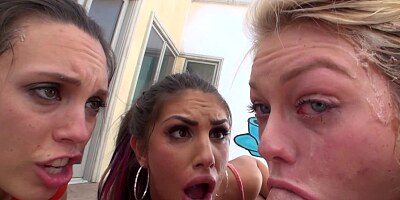 Licked and blown by three very dirty girls