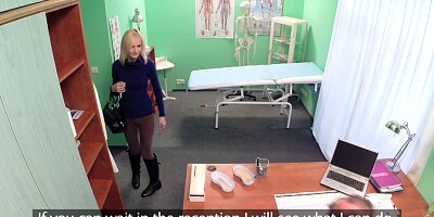 FAKE HOSPITAL - Skinny blonde takes doctors