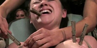 Supple young perky brunette tied and fucked