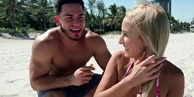 Eccentric blonde copulates with stranger in front of hubby