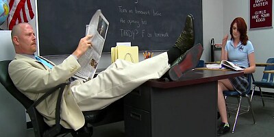 INNOCENT HIGH - Redhead teen Alana Rains spanked fucke